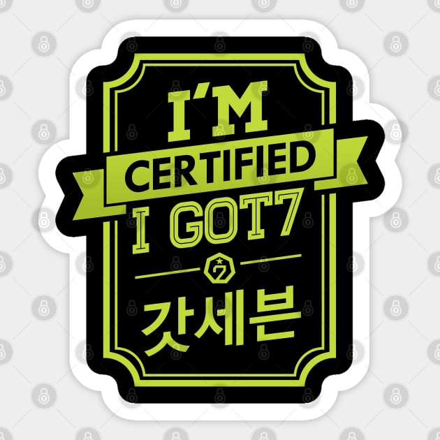 I'M CERTIFIED GOT7 I GOT7 Sticker by skeletonvenus